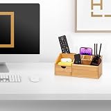 woodluv Desk Organiser Bamboo 24.5 x 15 x 11cm Multi-Functional Tidy view 5