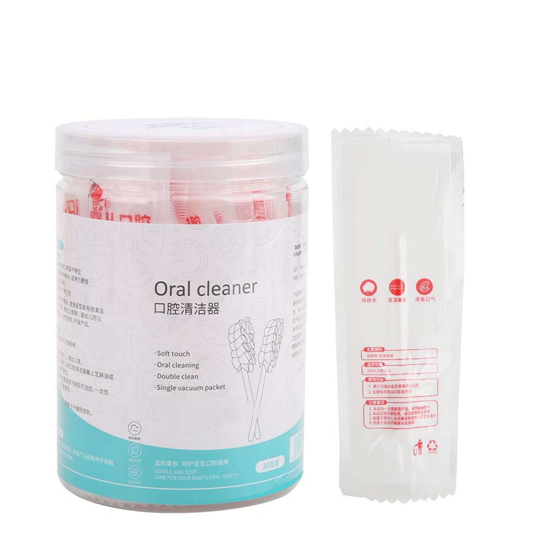 Zerodis 30 Pcs Baby Oral Cleaner Tooth Tongue Brush Infant Tongue Cleaner Dental Care Supplies Cleaning Brush for 0-3 Years Boys and Girls