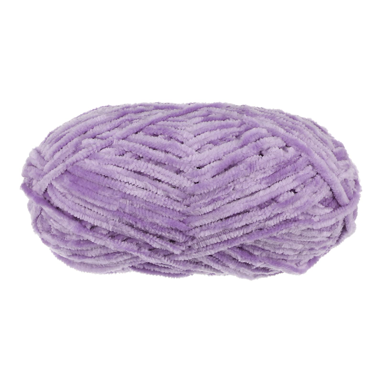 uxcell 1 Skein Velvet Yarn Chenille Yarn 100g/3.5oz 87 Yards Total Length 6# Super Bulky Polyester Soft Blanket Yarn for Knitting Bag Scarf, Dark Purple