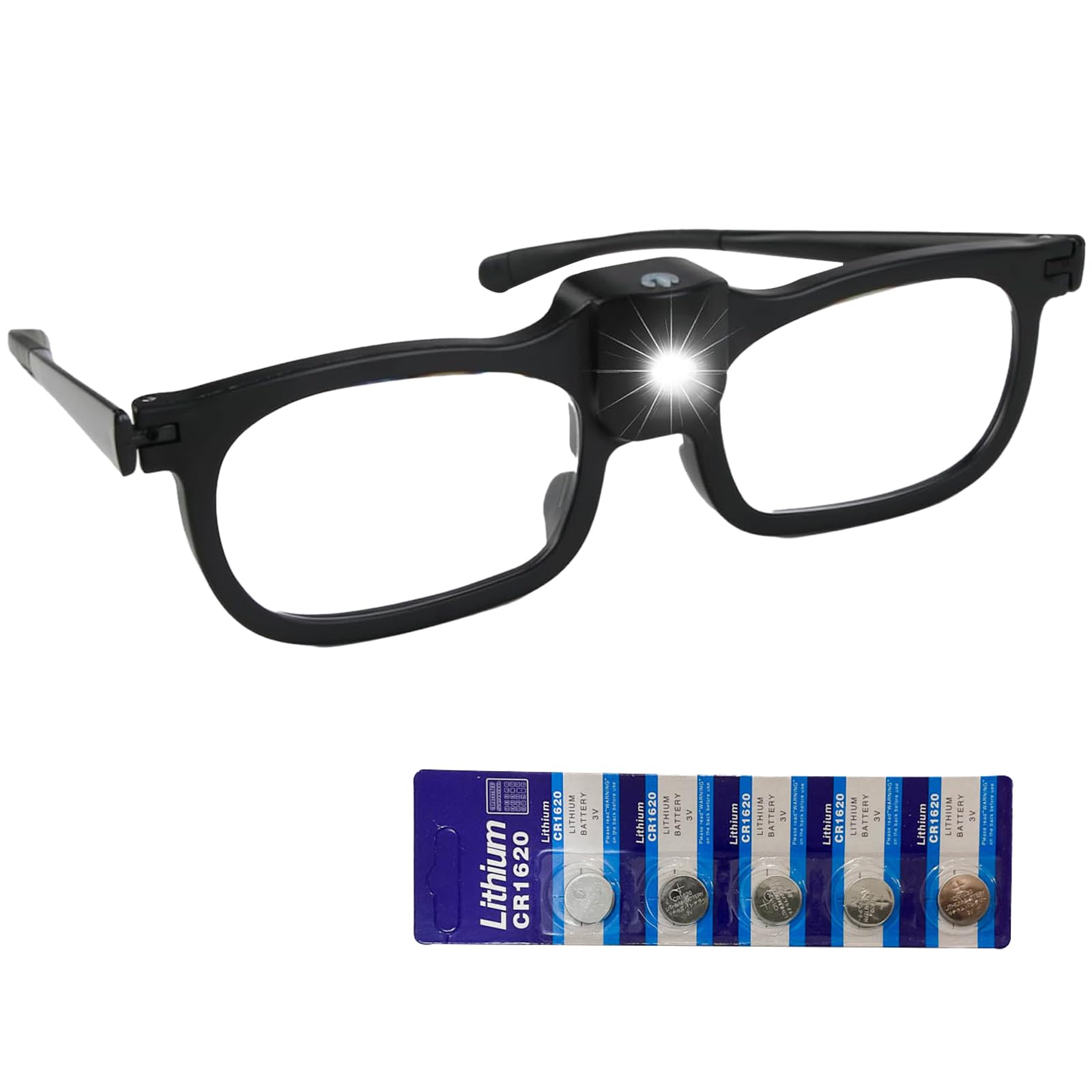 Magnifying Glass with Light,250% LED Magnifying Glass for Hobbies Reading Wearable Glasses Hands Free Rechargeable Lighted Magnifier Eyeglasses for Close Work, Craft and Jewelle USB Rechargeable