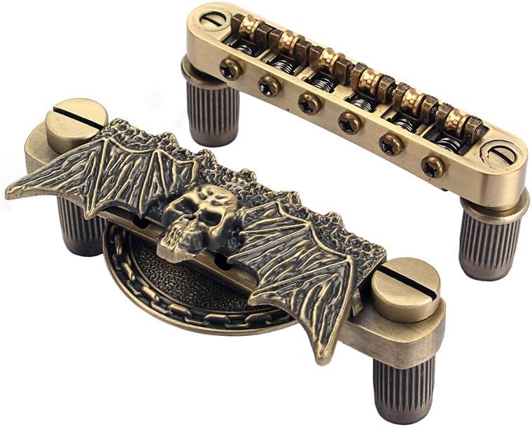 Alnicov Electric Guitar Tailpiece Bridge and roller saddle Tune-O-Matic - Bronze