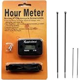 Magicalmai Inductive Hour Meter for Gas Engine Generator Lawn Mower Black | IP68 Waterproof &amp; Shockproof Hr Meters, Track Engine Hours for Marine ATV Outboard Motor Dirt Bike Motorcycle Pressure Washer