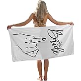 Tzhim Bride Beach Towel, Wedding Gifts for Bride Pool Towels, Engagement Gifts for Bride Sand Towel Large Bath Towels Gifts for Women, Honeymoon Gifts Just Married Gifts, Bridal Shower Gifts, 29x60in