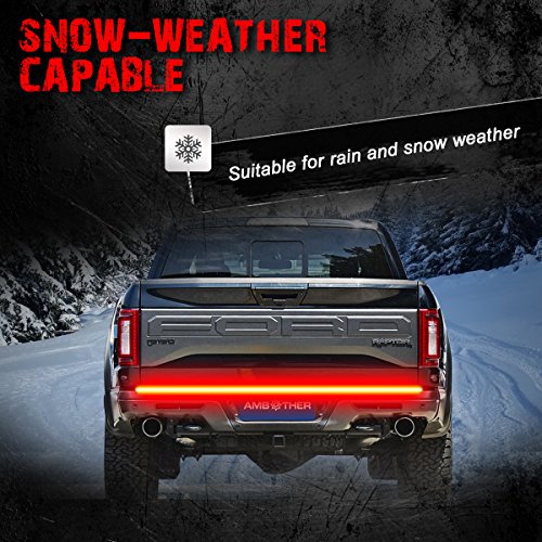 AMBOTHER 60'' Triple LED Truck Tailgate Side Bed Light Bar Strip Sequential Amber Turn Signal Red/White Reverse Stop for Pickup SUV Jeeps RV Dodge Ram Toyota Chevy GMC Waterproof 504LEDs, 2yr Warranty