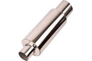 Yeoflagtrade 2.0 Inch Inlet 3.0 Inch Outlet Exhaust Muffler 2.0" to 3.0" Universal 15" Length Stainless Steel Polished Exhaust Tip Non Burnt