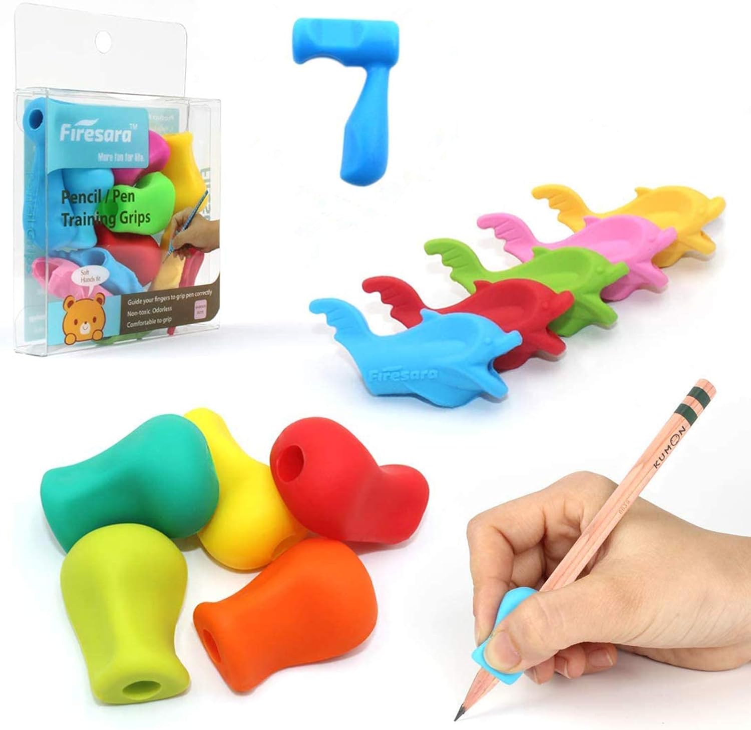 Amazon Co Jp 鉛筆もちかた 矯正 はじめてセット Firesara 鉛筆グリップ 鉛筆セット 面白い勉強セット 握り方矯正 正しい持ち方 右手 11個 ホビー