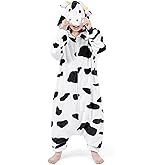 GALLETY Cow Costume - Unisex Child Animals Onepiece with Zipper -Plush Dairy Cow Onesie Costume Suitable for Party