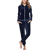 Totatuit Velour Tracksuit Womens Sweatsuit Set Long Sleeve Zip Up Jacket & Drawstring Sweatpants Outfit