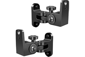 Borenbuir Speaker Wall Mounts, 2 Packs Universal Mounting Bracket for Small Surrounding Sound Speakers, Tilt Swivel Speaker Shelves, Compatible with Bose, JBL, KEF,Sony & Others, Hold up to 30 lbs