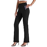 AFITNE Women's Yoga Dress Pants High Waist Pull On Stretchy Straight Leg Work Casual Slacks with Water-Repellent Fabric