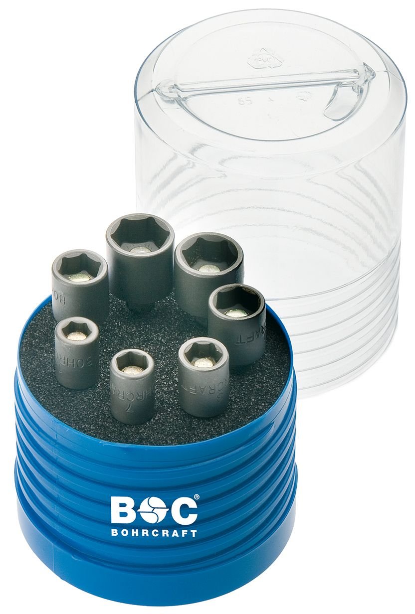 'BOHRCRAFT RST7/SW Magnetic Nut Setter, 7, 8, 10, 12, 13, 1/4 ", 3/8/7 Piece/6500 14 30007