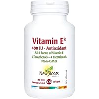 New Roots Herbal Vitamin E8 400IU 120 Softgels, 60-Day Supply, Complete Vitamin E Blend with 4 Tocopherols & 4 Tocotrienols, 