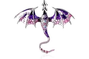 GUOXIAOMEI Enamel Dragon Brooch Vintage Punk Dragon Animal Brooch Domineering Flying Dragon Brooch Personality Clothing Hat Bag Accessories for Men and Women