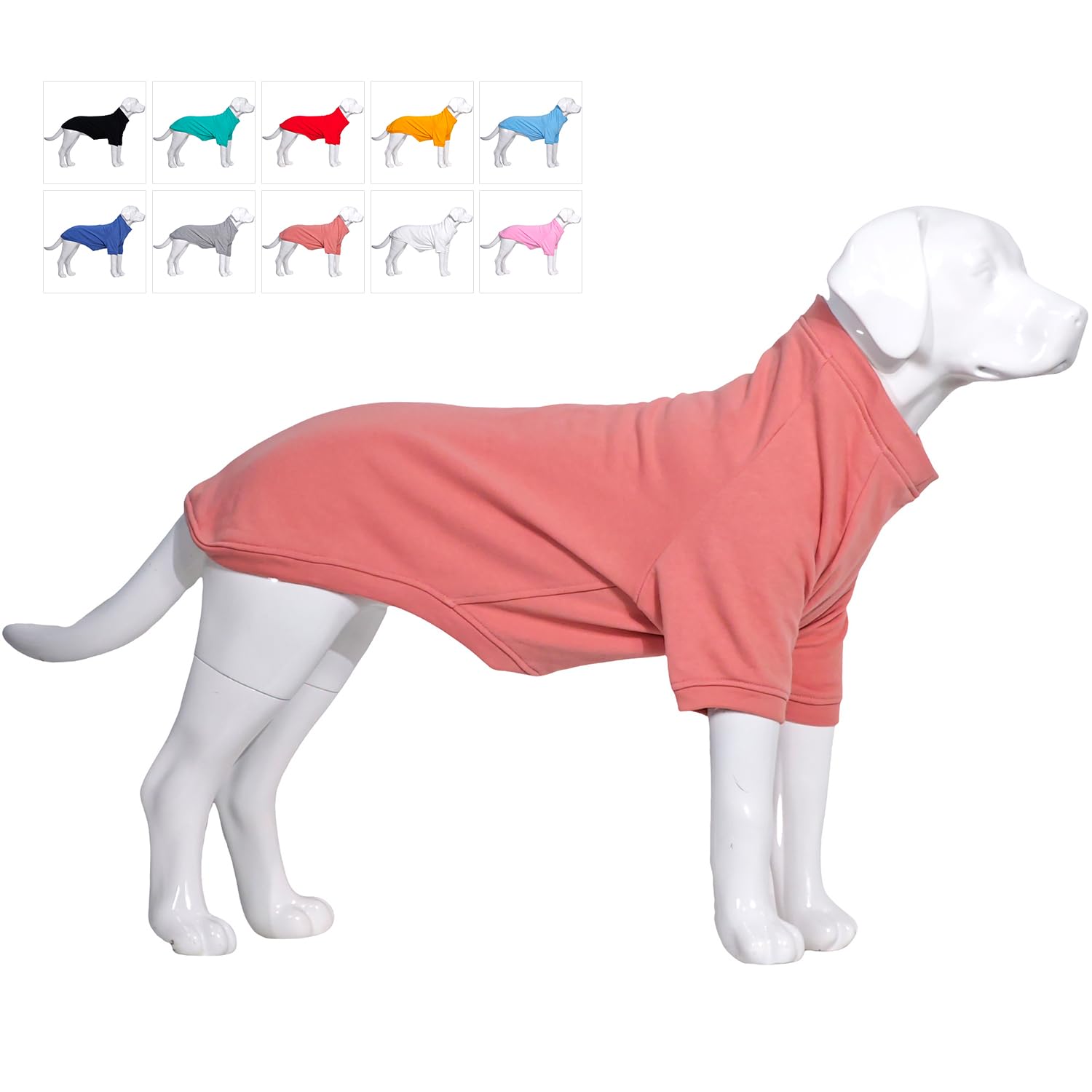 Lovelonglong Dog Pullover Sweatshirt Autumn Winter Cold Weather Dog T-Shirts for Small Medium Large Size Dogs Toy Poodle Clothes Lotus Pink M