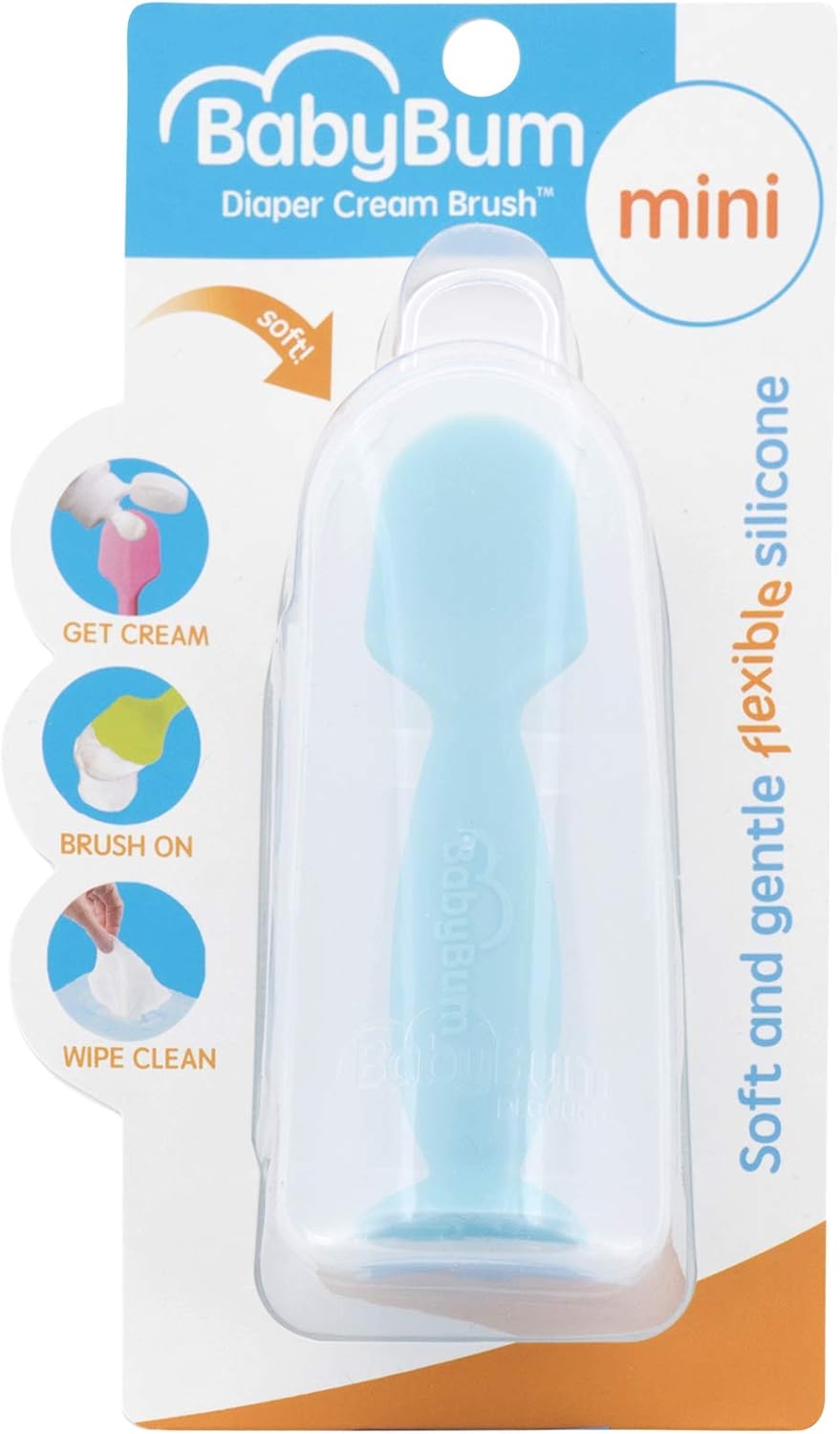 Blue Mini BabyBum Diaper Cream Brush Soft Silicone Diaper Cream