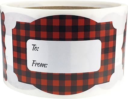 Download Amazon Com Red Buffalo Plaid Gift Tags Holiday Present Stickers 2 X 3 Inch 100 Total Labels Health Personal Care