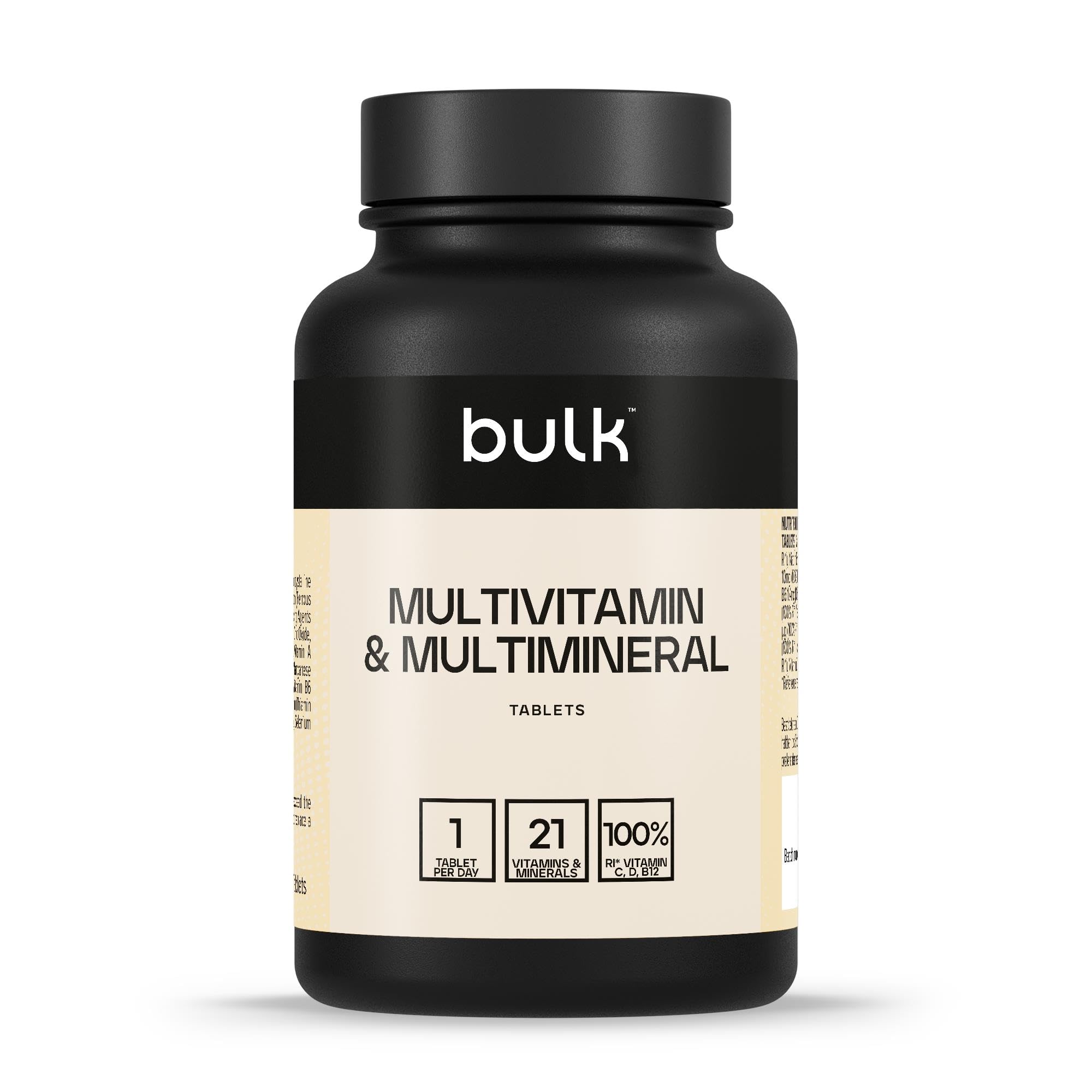 Bulk Multivitamin and Multimineral One a Day Tablets, With 21 Vitamins and Minerals, 90 Tablets, 90 Servings, Packaging May Vary