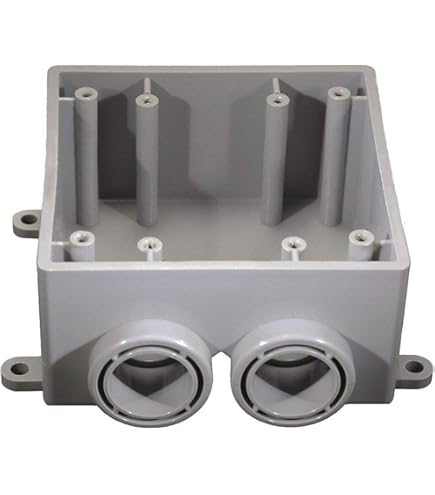 Cantex Weatherproof Electrical Box, 2-Gang, 2-Inlet, PVC - 5133391