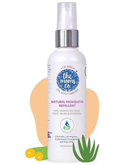 The Moms Co. Natural Mosquito Repellent for Babies Spray | Power of 5 Natural Oils | Australia-Certified Toxin-Free (100ml)
