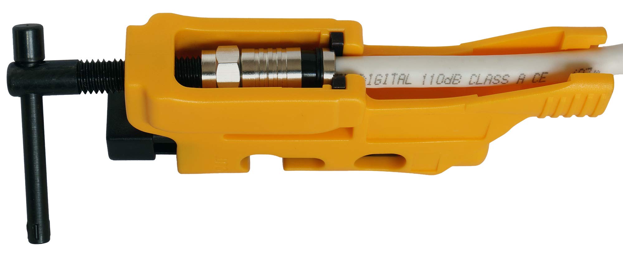 Satix SWZ00300 6-in-1 Tool for Coaxial Cable Compression Connector Stripper Yellow