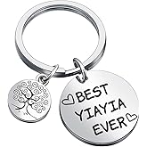 DZOSW Best Yiayia Ever Gift For Yiayia Keychain From Grandchildren Grandma Keychain Yiayia To Be Keychain