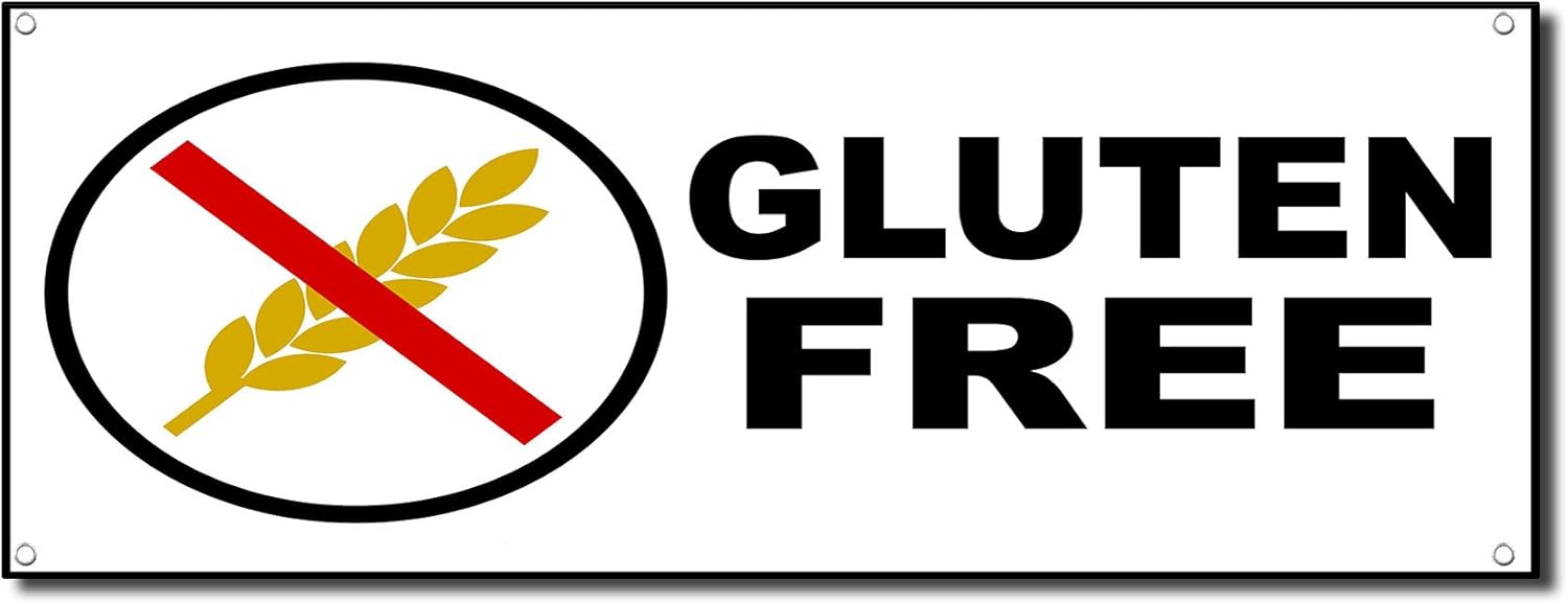 Amazon Com Gluten Free Food Fair Restaurant Cafe Market Vinyl Banner Sign W Grommets 2 Ft X 4 Ft Office Products