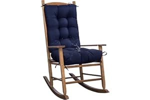 TESICA Set of 1 Indoor Outdoor Chair Cushion Waterproof High Back Rocking Chair Cushions Soft Patio Chair Pad for Lounger Recliner Navy Blue