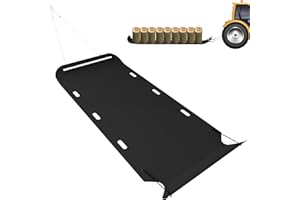 AOLVDOW 48" x 110" Heavy Duty Yard Sled, 1/8 Inch Thickened HDPE Yard Drag Mat with Pull Cable and Bar for Hauling Debris, Construction Materials, Logs and Hunting Trophy
