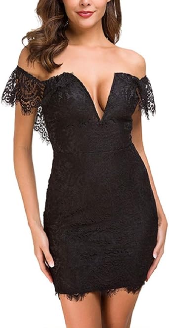 sexy deep shoulder bodycon dress