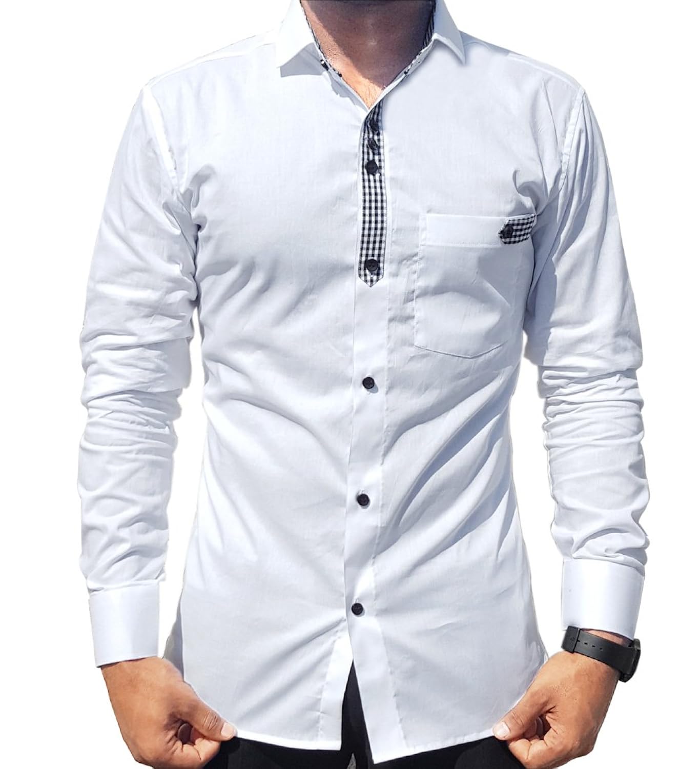 generic men's cotton full sleeve casual shirt