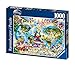 Disney World Map 1000 Piece Jigsaw Puzzle Featuring the entire Disney Family: Disney Princess, Donald Duck, Mickey Mouse, Peter Pan and many more!
