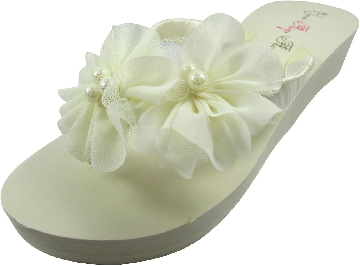 white platform flip flops wedding