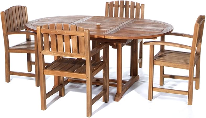 Amazon Com All Things Cedar Te70 20 5 Piece Teak Oval Extension
