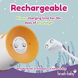 Brush-Baby Rechargeable Electric Toothbrush Kids 0-10 Hippo Design 2 Heads view 8