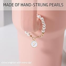 LUHOHI Letter Charm for Stanley Cup，Pearl Chain