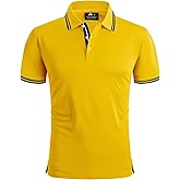 V VALANCH Mens Polo Shirts Short Sleeve Moisture Wicking Casual Athletic Golf Tennis Collared Shirts