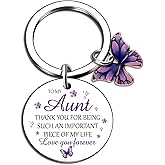 To My Niece Gifts From Aunt Keychain Auntie Gift Ideas Best Aunt Ever Gifts for Women From Niece Nephew Mother’s Day Birthday Christmas