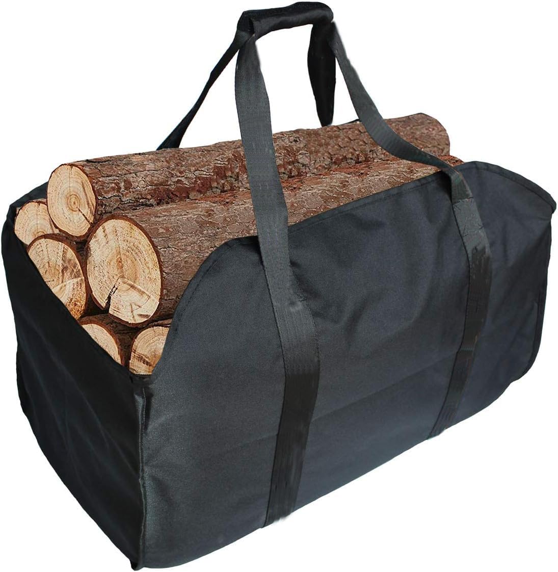 YELAIYEHAO Premium Firewood Log Carrier & Tote Bag - Extra Large Durable - Best for Fireplaces - Wood Stoves - Firewood - Logs - Camping - Beaches - Landscaping (Black)