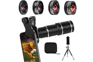 MOCALACA Phone Camera Lens Kit for iPhone, Android, 20X Telephoto Zoom Lens, Phone Wide Angle & Macro Lens, Fisheye, CPL Lenses Compatible with iPhone 12 11 X Xs XR 8 7 6 Plus Samsung and Other Smartphone