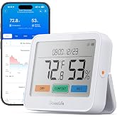 GoveeLife Bluetooth Thermometer Hygrometer, 1-Pack (Gateway not Included) | Temperature and humidity monitor with weather station, indoor thermometer for home greenhouse (Wi-Fi requires Gateway)