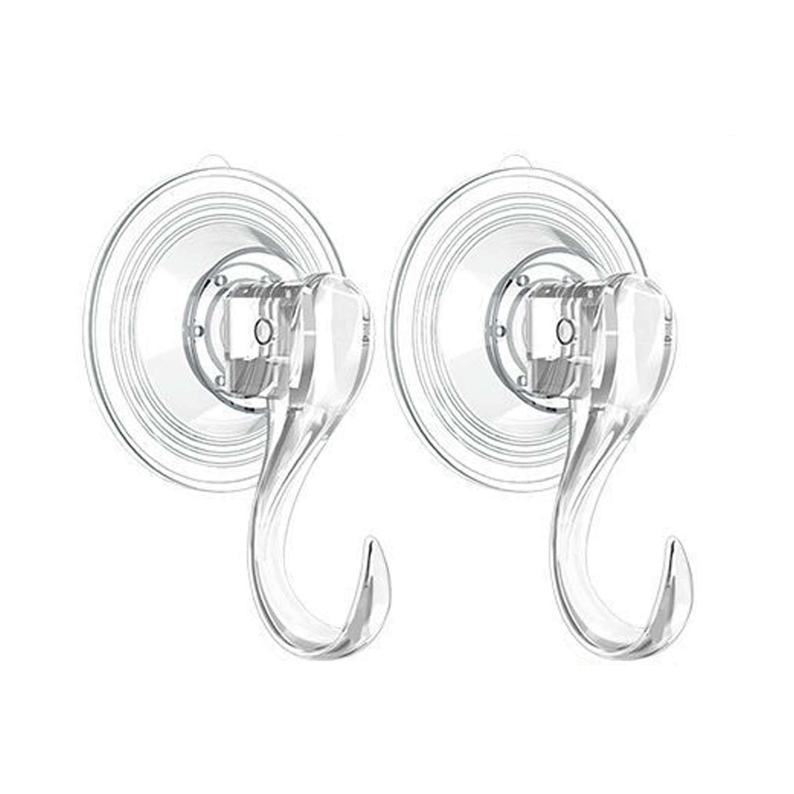 Yesmin 2 Pack Vacuum Suction Hooks - Push and Lock Heavy Duty Hangers, 3KG Strong Hold Suction Cup for Bathroom, Kitchen, Tile, Glass