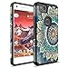 Rosebono Compatible With Google Pixel 2 Case, Hybrid Dual Layer Shockproof Hard Cover Graphic Fashion Cute Colorful Silicone Skin For Google Pixel 2 (Mandala Green)