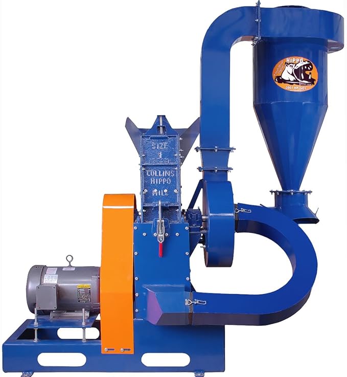 Hippo No. 1 Hammer Mill with Air Conveyor & Motor (230V/3PH, 10HP