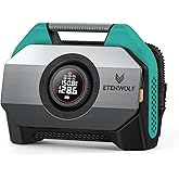 ETENWOLF VORTEX S6 Tire Inflator Portable Air Compressor for Heavy-duty Vehicles, Cordless Air Pump for Car & Inflatables with 19200 mAh Battery, 100% Duty Cycle & Dual Cylinder Bike Pump, Dark Cyan