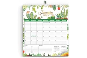 RUGTI Tropical Floral 2025 Wall Calendar - Jan 2025 - Dec 2025, Dates Notes To-do List Anniversaries & Appointments, Best For Your Home School Or Decor