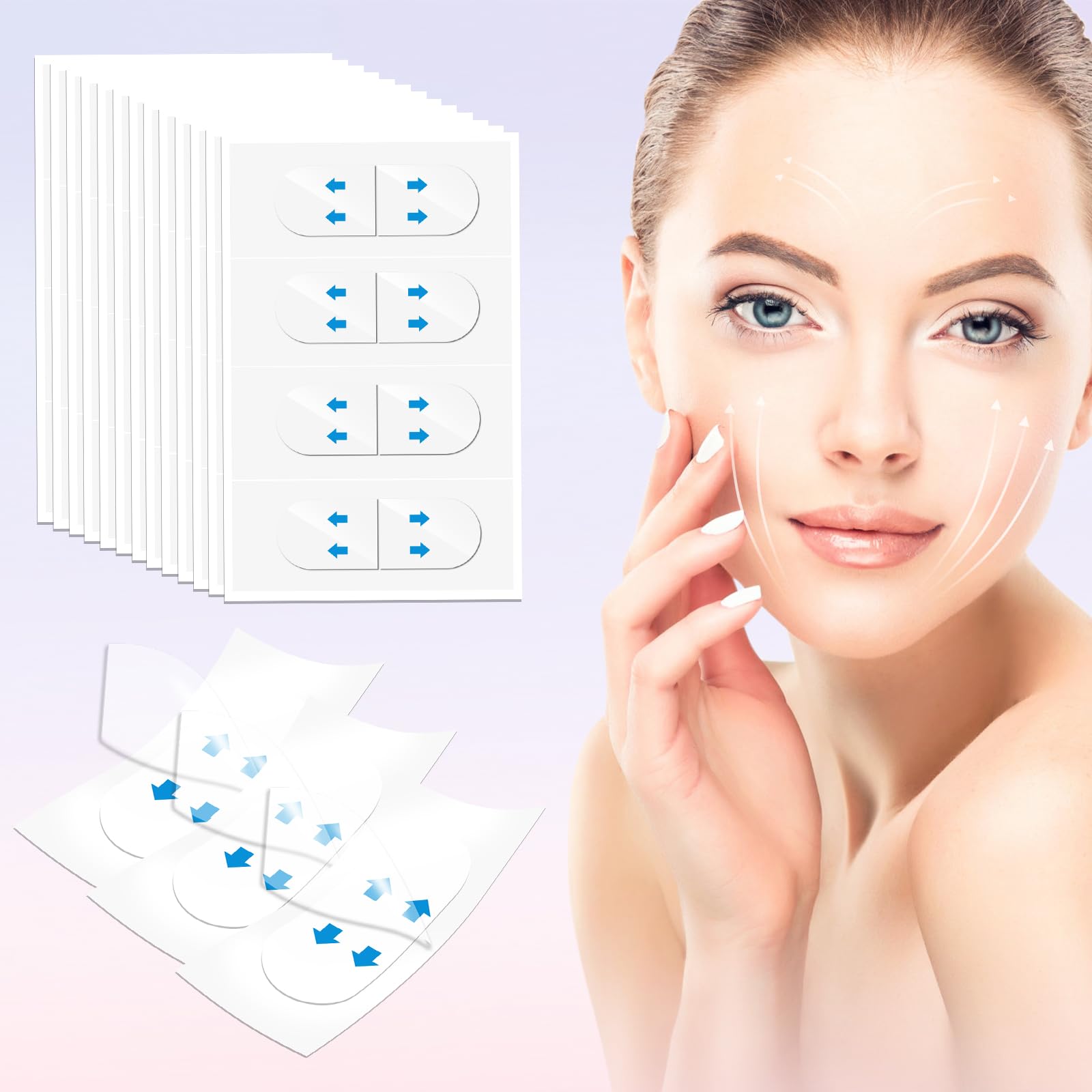 Photo 1 of Face Lift Tape – 100 PCS Invisible Face Tapes for Instant Lifting & Loose Skin Tightening Strips for Women– Face,Neck,Jowls,Eyes Sagging Skin,Wrinkles & Double Chin – Facial Tape for Wrinkle Patches