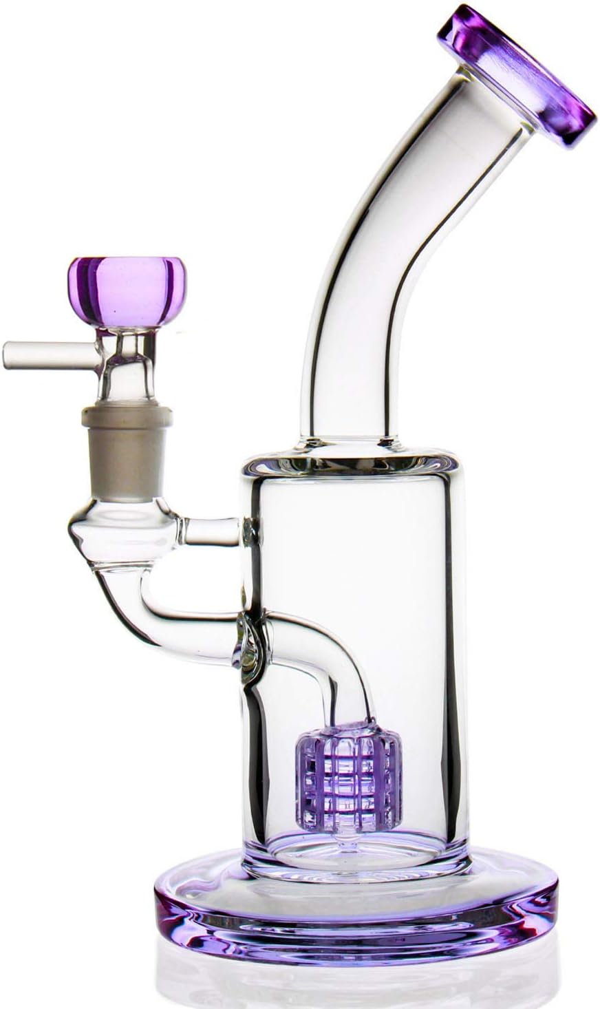 10 Inch Pipe Handmade Glass Vase -Glass Big Water Chamber, Perfect Water Bottle Design (Purple)
