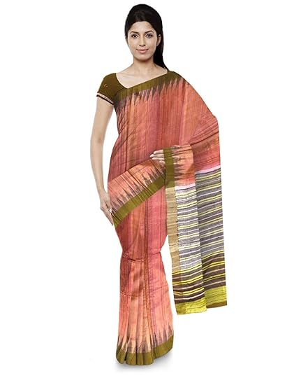 Odisha Handloom Ikkat Womens Tussar Saree (Multi-Coloured, orissa art 57)