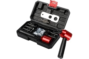 LSLANSOON 26Pcs Rivet Nut Drill Adapter M3 M4 M5 M6 M8 Metric Mandrel Rivet Nut Thread Insert Aluminum Drill Attachment Tool Set