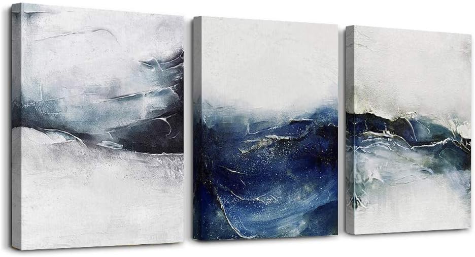 3 piece Framed abstract Canvas Wall Art for Living Room bathroom Wall decor for Bedroom Modern family kitchen office Wall Decoration,Black and white abstract pictures Artwork for home walls painting